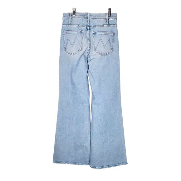 Mother The Hustler Roller Flood Wide Leg Jeans Cherie Cherie Light Blue Size 26 - Picture 4 of 12